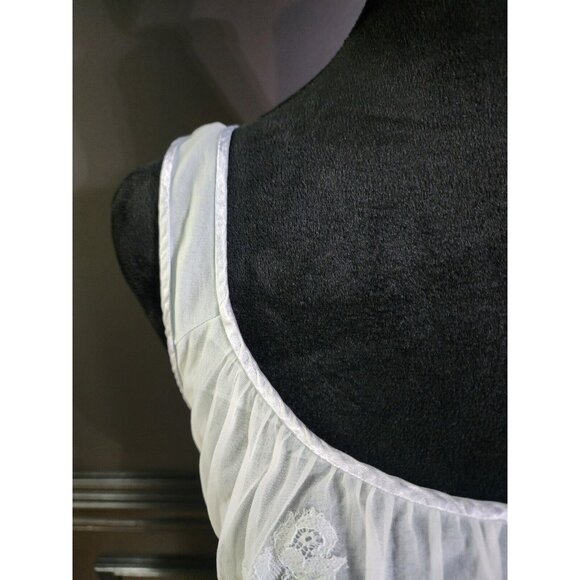 Vintage 1970s Gossard Artemis Pale Blue Double Layer Chiffon Nightgown Wedding S - Picture 9 of 15